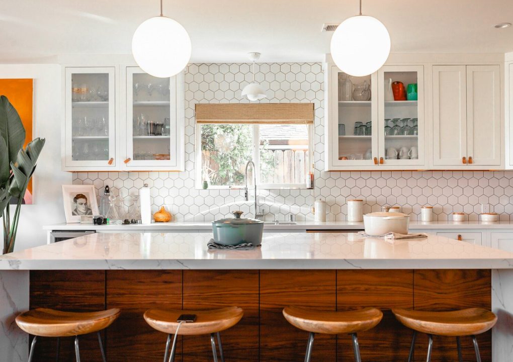 four brown stools